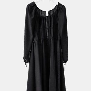 Juan Carlos Obando Black Off-the-Shoulder Midi Dress